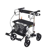 III- Folding Rollator Walker - 4 Wheel Medical Rolling Walker with Seat & Bag - Mobility Aid for Adult, Senior, Elderly & Handicap - Aluminum Transport Chair