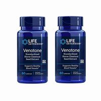 Life Extension Venotone Standardized Horse Chestnut Seed Extract 250 Milligrams Dietary Supplement 60 Capsules (Pack of 2)
