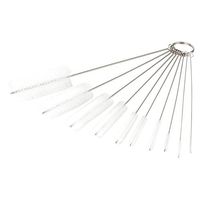 LOUFIMIDON Nylon Brush Set, 8.2 Inches Pipe Cleaner Brush Nylon Bottle Nozzle Tube Brush Set of 10 (10, White)