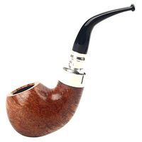 LS Pipe - Leading Army Inserted Stone Wood Pipe Silver Wrapped Stick Natural Color Smooth