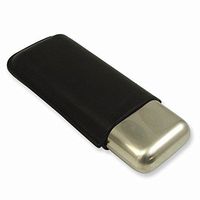 Perfect Jewelry Gift Black Leather Double Cigar Holder