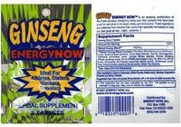 ENERGY NOW GINSENG HERBAL SUPPLEMENT 36 PACKS