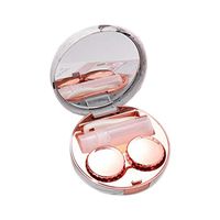 Shonlinen Fashion Creative Round Marble with Tweezers Mirror Contact Lens Case Eyeglass Cases Pink