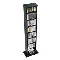 Hawthorne Collections 51" Slim CD DVD Wall Media Storage Rack in Black