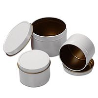 24ea - 4 Oz White Deep Round Tin Can-Pkg