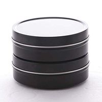 432ea - 4 Oz Black Shallow Round Stackable Tin Can