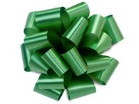 Pack Of 48, Solid Emerald Green Hank Poly Pom Gift Bows 5" x 16 Loops Made In Usa