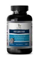Gray Hair Color Supplement - Anti Gray Hair Natural Complex 1200mg - Vitamin B6-1 Bottle 60 Capsules