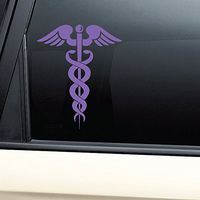 Nashville Decals Caduceus Snake Medical Emblem Vinyl Decal Laptop Car Truck Bumper Window Sticker - Purple