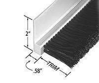 Tanis Brush RPVC333036 Stapled Strip Brush with Rigid PVC Backing, 90 Degree Profile, 3 Rows Black Nylon Bristles, 3' Overall Length, 3" Trim Length, 3-37/64" Overall Height