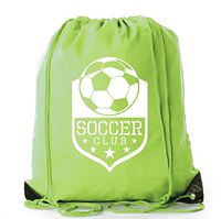 Soccer Party Favors | Soccer Drawstring Backpacks for Birthday Parties, Team events, and much more! - 6PK Lime CA2500SOCCER S4