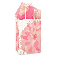 NW Gilded Blooms Paper Shopping Bags - Rose Size - 5 1/4 x 3 1/2 x 8 1/4in. - 25 Pack