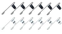 Fisher Space Clips for 400 Series Bullet Pens 6 Matte Black & 6 Chrome 12 Total