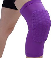 Honeycomb Basketball Breathable Short Knee Compression Sleeve Support for Outdoor Fitness Improved Circulation Guard Pad - Single, Purple