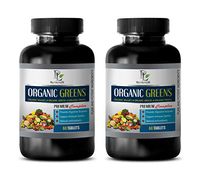 Immune System Organic Pills - Greens Premium Organic Complex - Ginger Extract Pills - 2 Bottles 120 Tablets