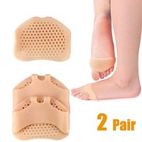 Metatarsal Pads Ball of Foot Cushions - ALIANFLY Soft Gel Ball of Forefoot Pad, Toe Separators Foot Pad, Foot Pain Relief Treatment Diabetic Foot, Blisters, Forefoot Pain for Women or Men(2 Pair)