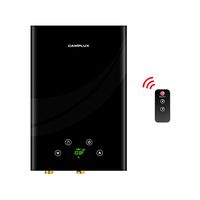 Camplux Electric Tankless Water Heater, TE27 Whole House Instant Water Heater, On Demand Electric Water Heater Digital Display and Remote Control, 27kW at 240V, Black