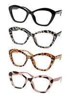 SOOLALA Female 4-Pair Mixed Colors Cateye Frame Reading Glasses, 2.5