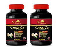 Coconut Oil Pure - Extra Virgin Coconut Oil 3000 MG - Natural Cleanse - 2 Bottles 120 Softgels