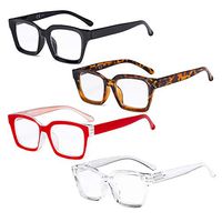 Eyekepper 4 Pack Ladies Reading Glasses - Oversized Square Design Readers for Women +1.25