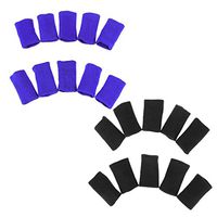 HEALLILY 20pcs Finger Protection Cots Finger Sleeves Protector Compression Finger Protector Braces (Black and Blue)