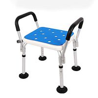 Daily necessities LTD Elderly Folding Shower Stool, Disabled Pregnant Women Bathroom Anti-Slip armrest Shower seat, 6 Height-Adjustable benchtop Shower stools, Maximum Load 136kg
