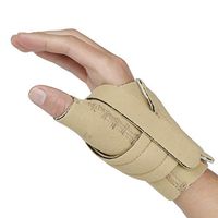 Comfort Cool Thumb CMC Restriction Splint. Beige Patented Thumb Brace Provides Support/Compression. Indications - Arthritis, Tendinitis, Dislocations, Sprains, Repetitive Use. Right Large