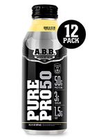 American Body Building Pure Pro 50, Post-Workout Recovery Protein Shake, Muscle Builder, HI-Protein, Low Fat, Low Sugar, Vanilla Flavored, Ready to Drink 14.5 oz Bottles, 12 Count