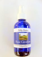 Valley Scenters Organic Rose Geranium Hydrosol and Essential Oils - 4 oz (118 mL)
