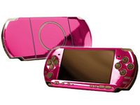 Pink Chrome Mirror Vinyl Decal Faceplate Mod Skin Kit for Sony PlayStation Portable 3000 Console by System Skins