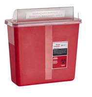 AdirMed Sharps & Needle Biohazard Disposal Container - 5 Quart - Mailbox Style Horizontal Lid - 1 Pack