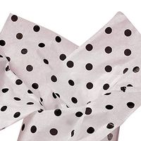 10ct Black Medium Polka DOTS on White Tissue Paper for Gift Wrapping 20"x30" Sheets nfLG -916