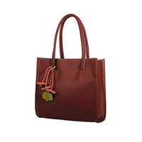 Bolayu Fashion Elegant Girls Handbags Leather Shoulder Bag Candy Color Flowers Women Tote Handbag (F)