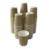 Black Cat Avenue 50 PACK 8oz Disposable Insulated Ripple Hot Coffee Cups For Hot Drinks Coffee Cocoa Chocolate Latte Cappuccino