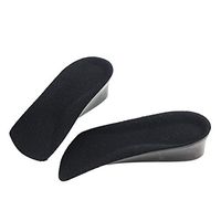 Healifty 1 Pair 3.5cm Height Increase Half Insole Invisible Shoe Lifts Heel Insoles Shoe Elevator Inserts (Black)