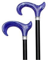 Men Anatomical Derby Blue Stripe Cane   -Affordable Gift! Item #DHAR-9766000