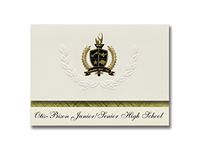 Signature Announcements Otis-Bison Junior/Senior High School (Otis, KS) Graduation Announcements, Presidential style, Basic package of 25 with Gold & Black Metallic Foil seal