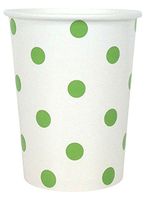 Just Artifacts Polka Dot Party Paper Cups (24pc, Green Apple) - Paper Decorations for Birthday Parties, Weddings, Baby Showers, and Life Celebrations!