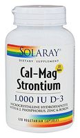 Calcium Magnesium Strontium with Vitamin D3, K2, Zine Boron (120 Vegetarian Capsules)