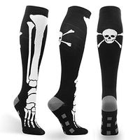 1 Pair Compression Socks for Women Men 20-30 mmHg is Best Graduated Athletic Running Flight Travel Nurses (Skull, Small/Medium)