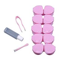 TraveT Contact Lens Cases 12 Packs - Contact Lens Holder with Tweezers and Applicator Included,Pink