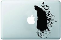 Batman Looking at Apple Logo Bats Superhero Black Silhouette Art Vinyl Decal Sticker Skin Macbook 13" inch Pro Retina Air Mac Laptop Design Artwork by Trendy Accessories