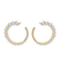 Goober Liu Letter C Modeling Fashion Crystal Earrings,Zircon-Gemstone Eardrop, 1 Pair (18 K Gold)
