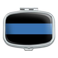 Thin Blue Line Police Policemen Law Enforcement Rectangle Pill Case Trinket Gift Box