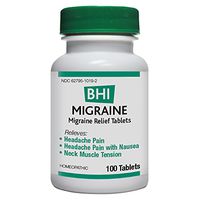 MediNatura BHI Migraine Relief Natural, Safe Homeopathic Relief - 100 Tablets