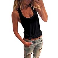 ⚡HebeTop⚡ Women Summer Fasion O Neck Solid Sleeveless Lace Shirt Casual Tank Tops Blouse Mini Vest Black