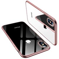 Case Compatible for iPhone Xs Case,Transparent Flexible Silicone Phone case Ultrathin Anti-Shock Transparent Clear Slim fit Shell Anti-Yellowing Anti-Fingerprint Protective Bumper Cover (Rose Gold)
