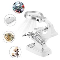 3X 4.5X Jewelry Loupe Magnifying with LED Lamp, Hands-Free Magnifying Glass with Crocodile Clips, Welding Magnifier with Soldering Iron Stand, Magnifier for Assembly Repair