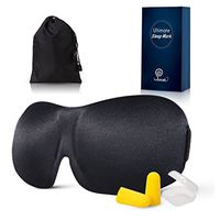 Suncala Sleep Mark 3D Invisible Alar Sleeping Mask, Contoured Lightweight 3D Sleep Mask, Adjustable Strap with Earplugs and Travel Pouch