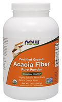 NOW Supplements, Acacia Fiber Powder, Certified Organic, Highly Soluble, Mixes Instantly, Intestinal Health*, 12-Ounce
